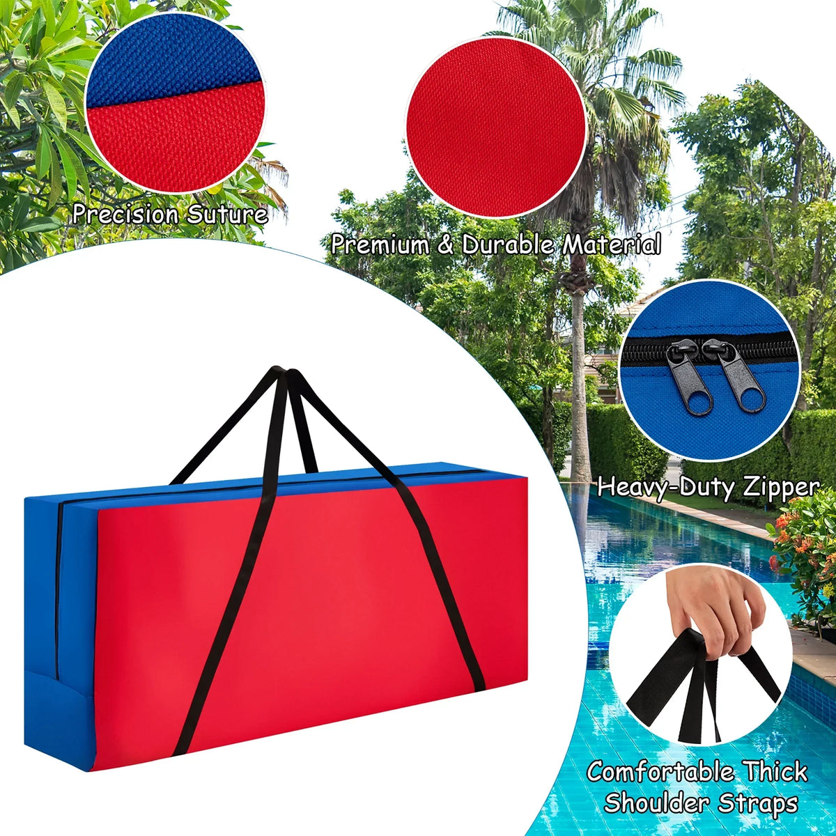 2026 NewCostway Giant 4 in A Row Jumbo 4-to-Score Game Set W/Storage Carrying Bag for Kids Adult