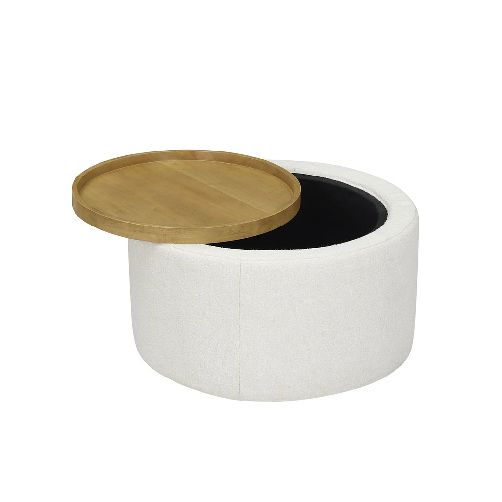 2026 NewBeautiful Drew Stowaway Coffee Table with Storage by Drew Barrymore, Cream