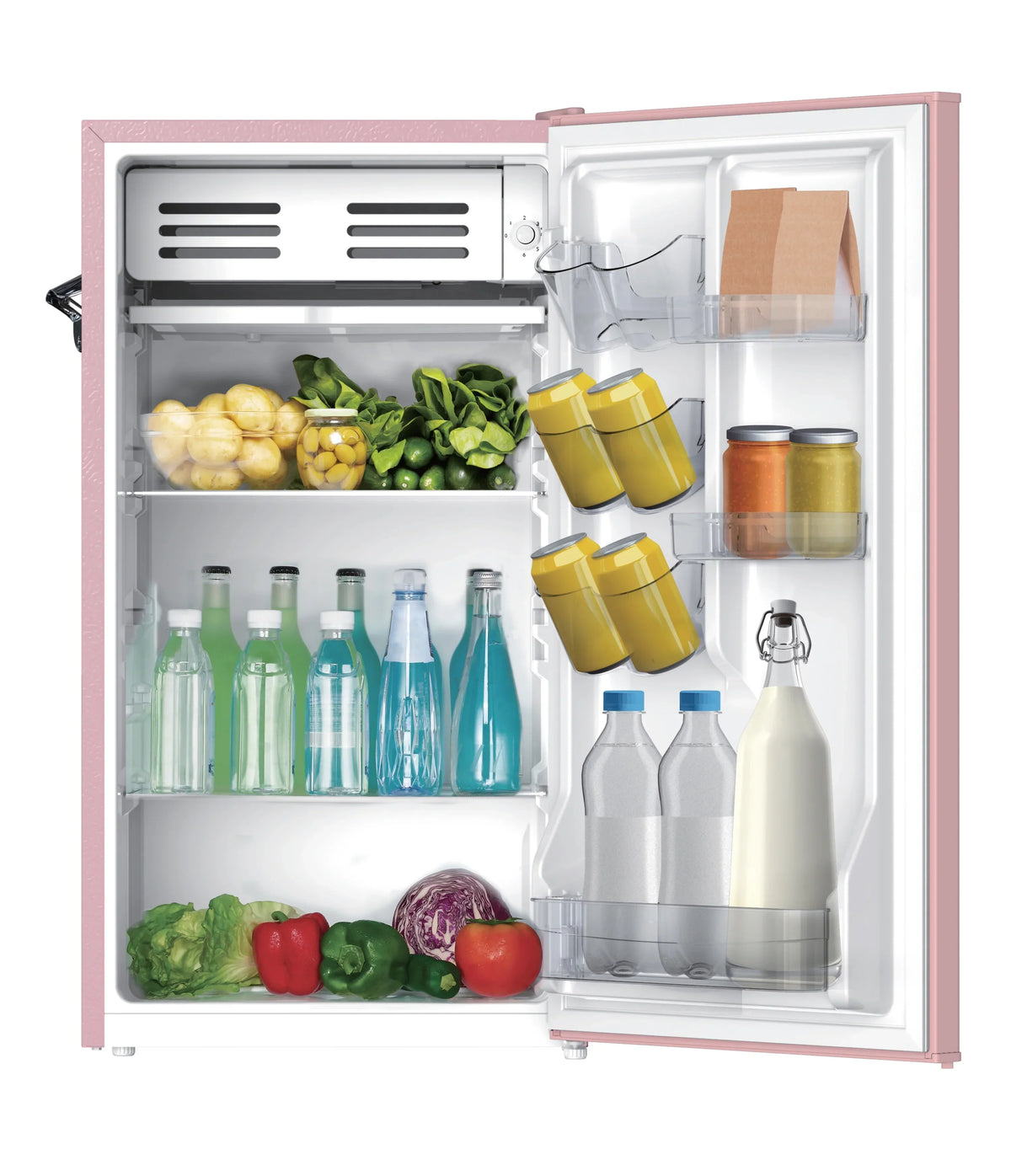 2026 NewFrigidaire EFR376-C-PINK 3.2-Cu.-Ft. 65-Watt Retro Bar Fridge with Side Bottle Opener (Pink)
