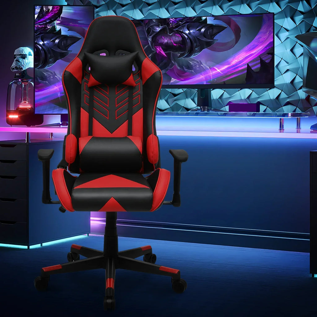 2026 NewMagshion Ergonomic Gaming Chair, Comfortable Gaming Chair, Computer Chair Leather Desk Chair Adjustable Swivel Gaming Office Chair, Blue