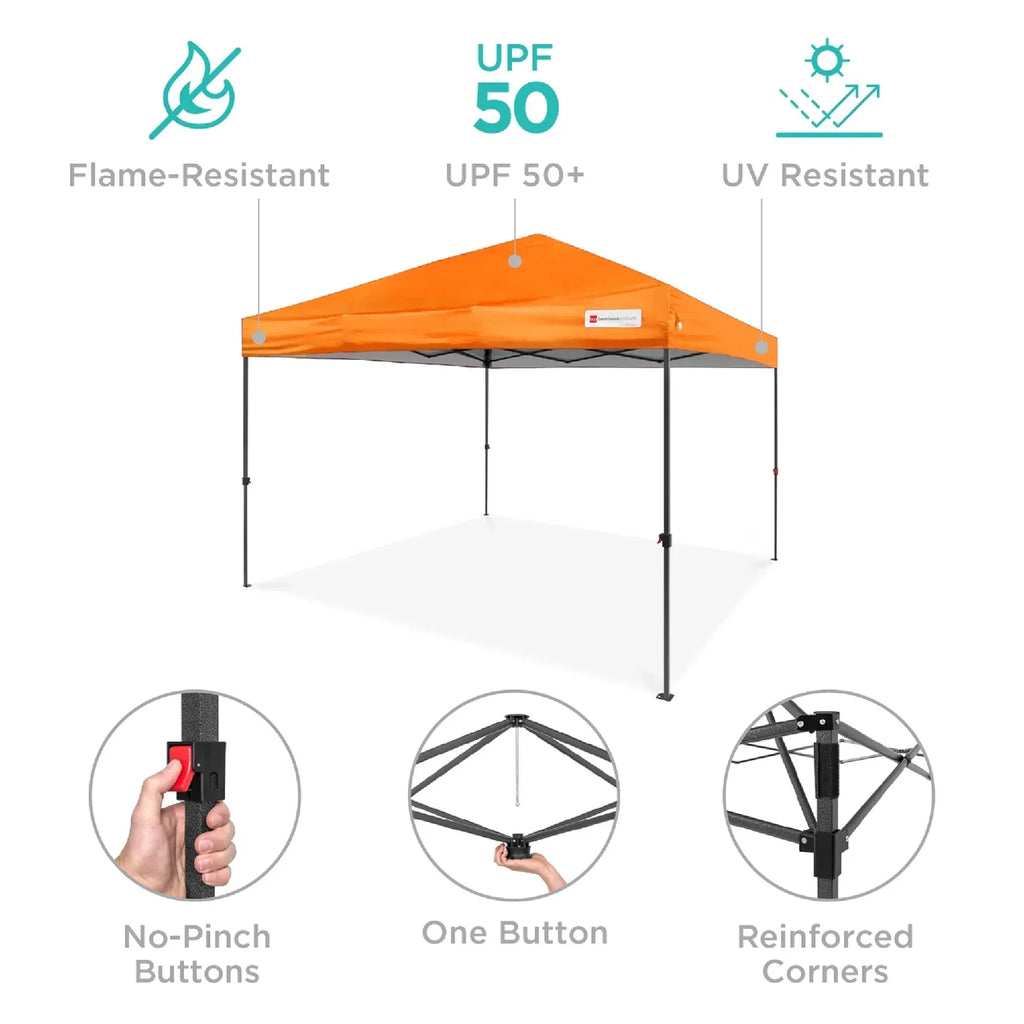 2026 NewBest Choice Products 12x12ft Easy Setup Pop Up Canopy w/ 1-Button Setup, Wheeled Case, 4 Weight Bags - Navy Blue