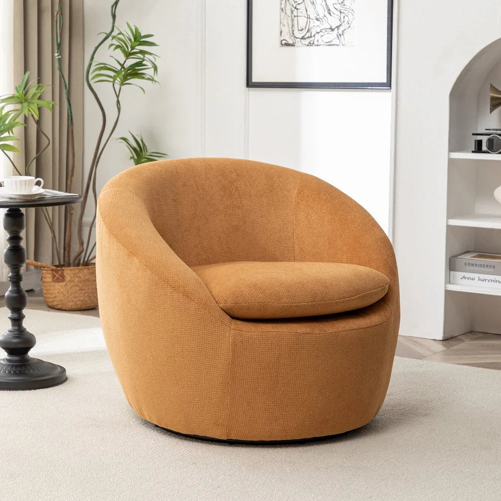 2026 NewRoundhill Furniture Winnie Modern Barrel Chair, 360" Swivel