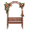 2026 New6.8FT Wooden Arch with Bench for 2 People, Garden Arbor Trellis for Climbing Plant, Outdoor Garden Lawn Backyard Patio Decor, Dark Brown