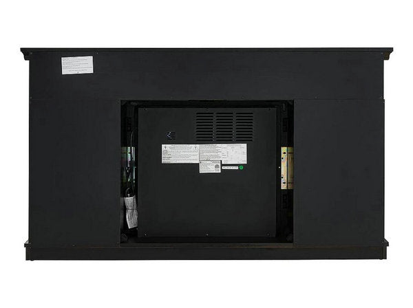 2026 Mueble para TV con chimenea eléctrica Brady en color negro rústico.