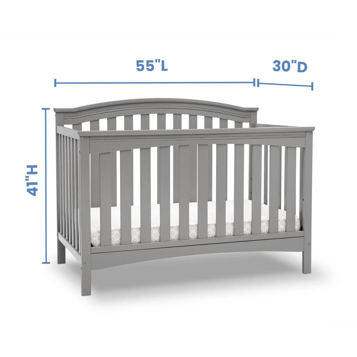 2026 NewDelta Children Waverly 6-in-1 Convertible Baby Crib. Grey