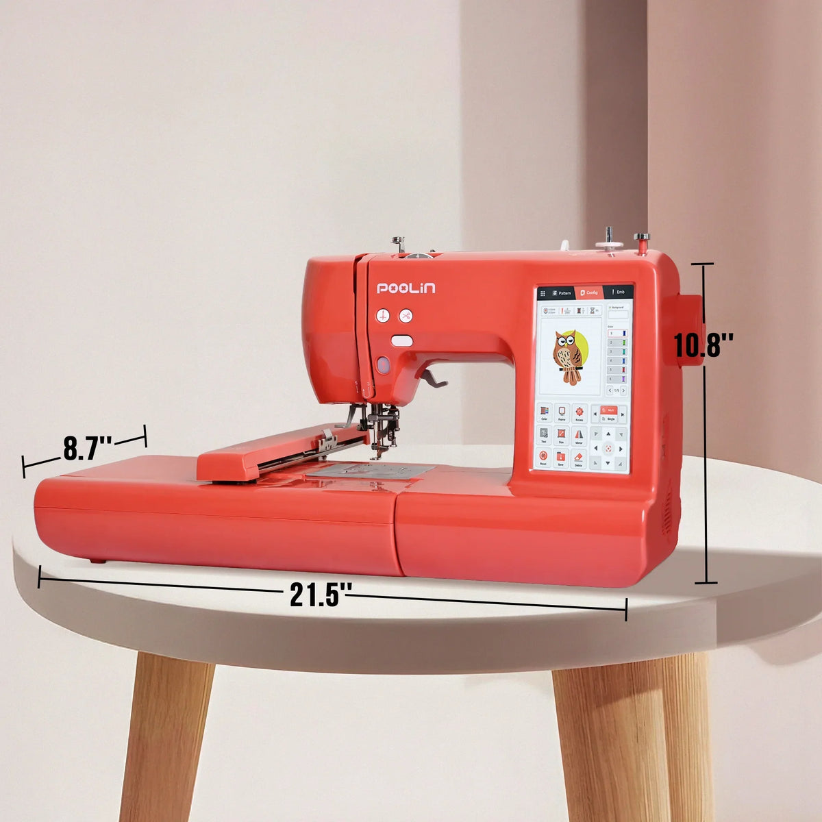 2026 NewPoolin EOC05 Embroidery Machine 4x9.25" Area, 7" Touch Screen with kit