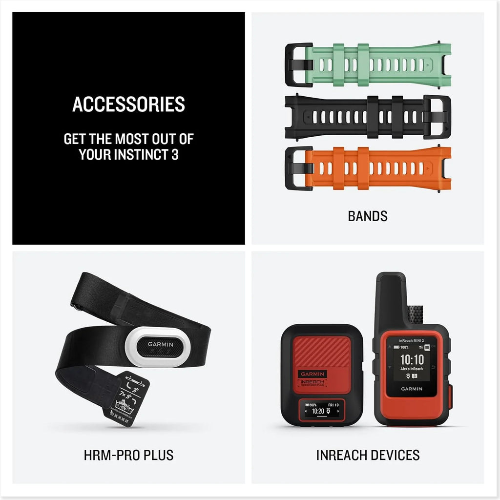 2026 Garmin Instinct 3 GPS 50 mm Reloj inteligente solar, bisel negro