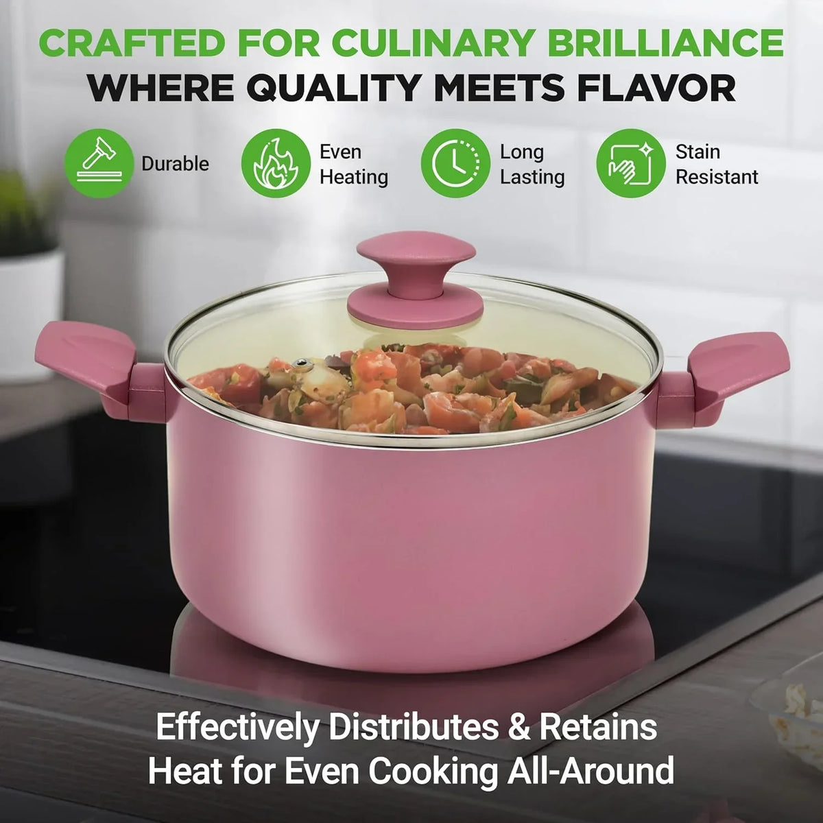 2026 New54-Piece Kitchen Cookware Set �C Complete Non-Stick Ceramic Pots and Pans Set with Utensils, Bakeware, and Knife Set, Gas, Electric & Induction Compatible, Blush Pink Kitchen Essentials