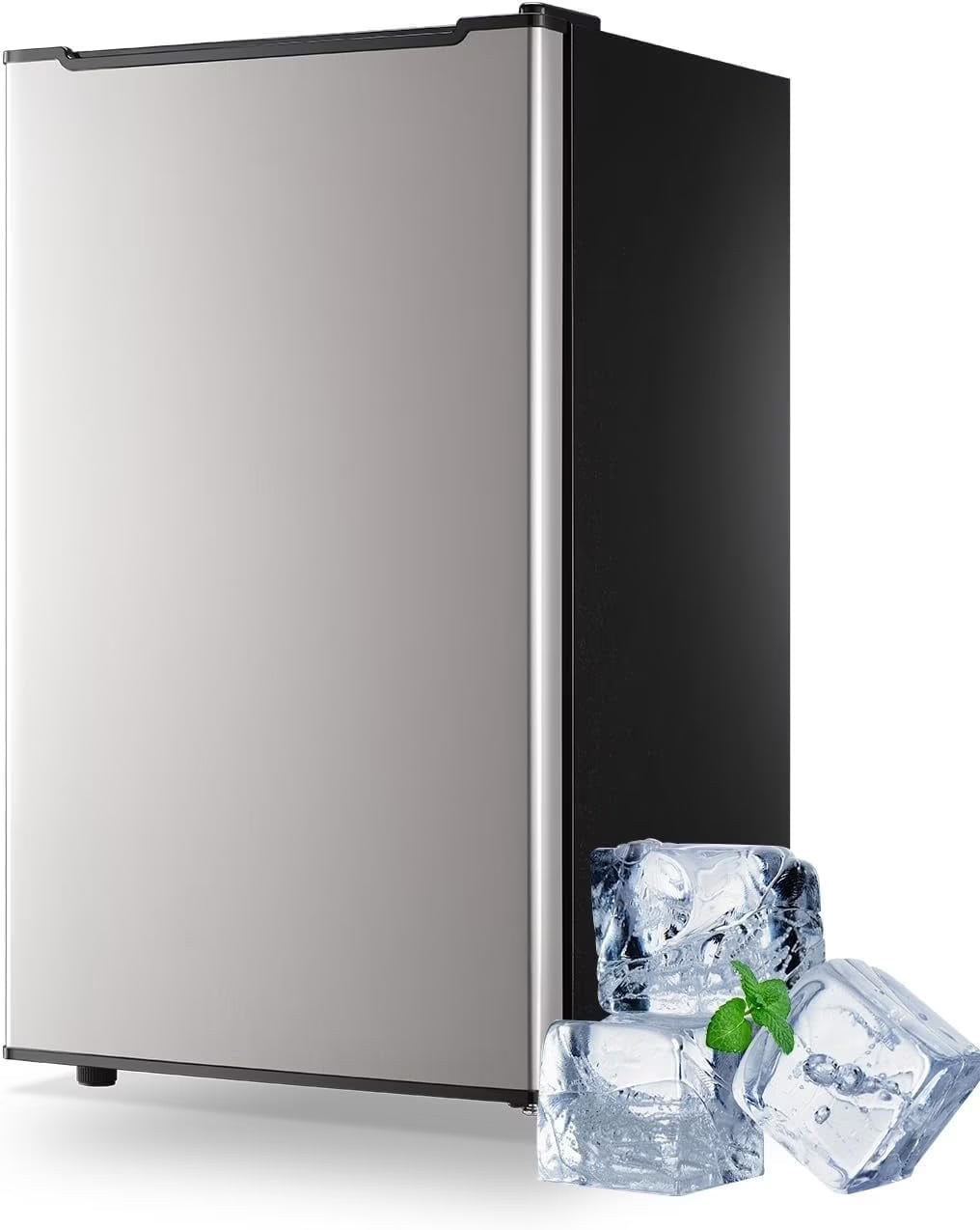 2026 NewUpright Freezer, 3.0 Cu.ft Compact Upright Freezer with Adjustable Thermostat, Mini Freezer with Reversible Stainless Steel Single Door, Silver