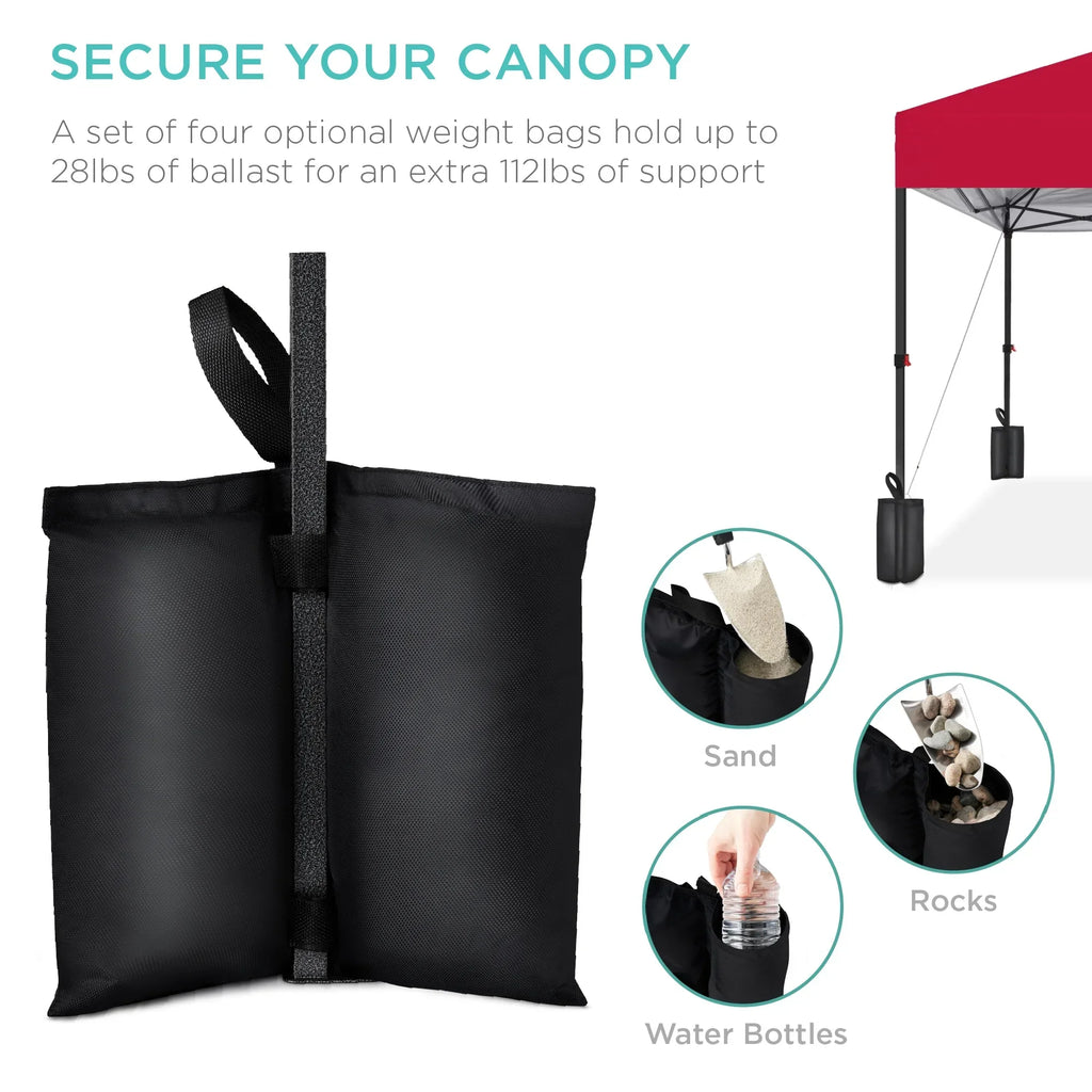2026 NewBest Choice Products 12x12ft Easy Setup Pop Up Canopy w/ 1-Button Setup, Wheeled Case, 4 Weight Bags - Navy Blue
