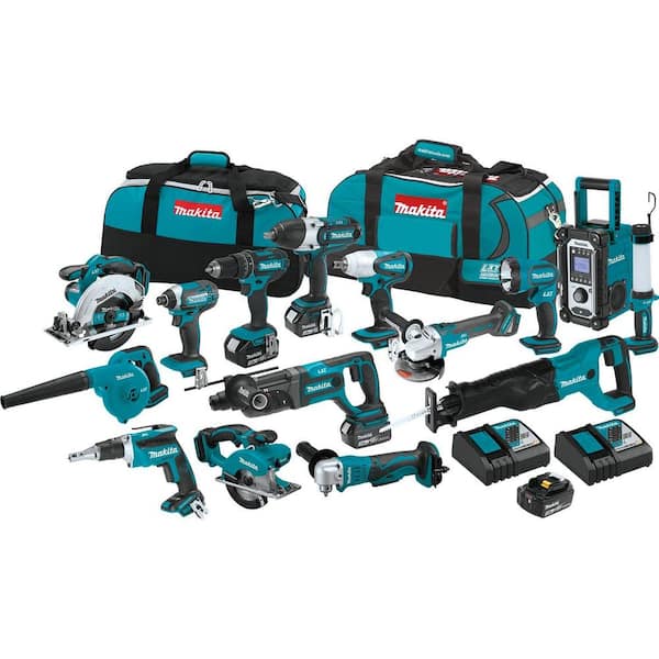 2026 New18V LXT Lithium-ion Cordless 15-Piece Combo Kit with (4) Batteries 3.0Ah, Charger and (2) Bags