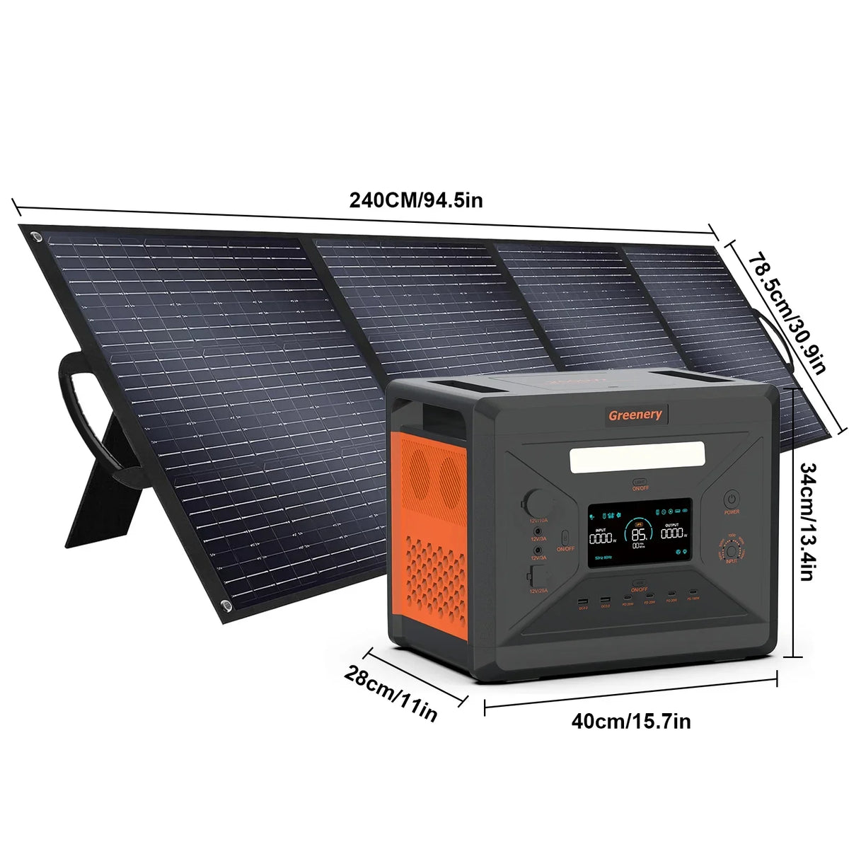 2026 NewSolarplay 2400W(4800W Peak) Solar Generator, with 400W Solar Panel,2160Wh Portable LiFePO4 Battery Power Station for Camping Home Backup RV