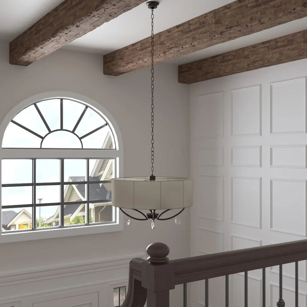 2026 NewEkena Millwork 3 1/2"W x 3 1/2"H x 120"L 3-Sided (U-Beam) Salvaged Timber HeritageTimber Faux Wood Ceiling Beam, Kona Brown