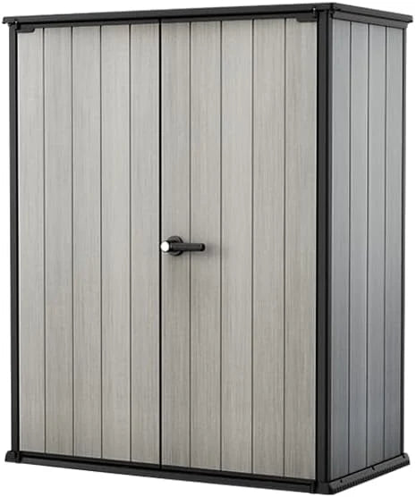 2026 Keter High Store Plus- Cobertizo de jardín Exterior, 1400L, Color Gris, tecnología Duotech Paredes aptas para Pintar, 170.4 x 140 x 73.6 cm