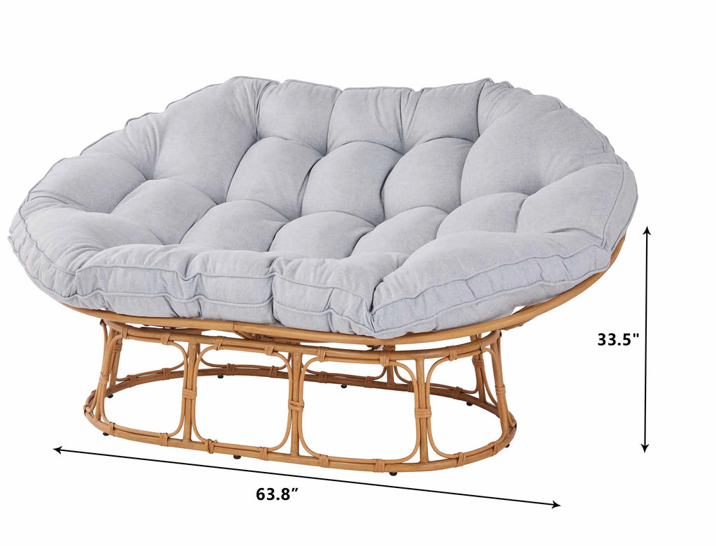 2026 NewBetter Homes & Gardens Double Papasan Accent Chair, Cream Boucle