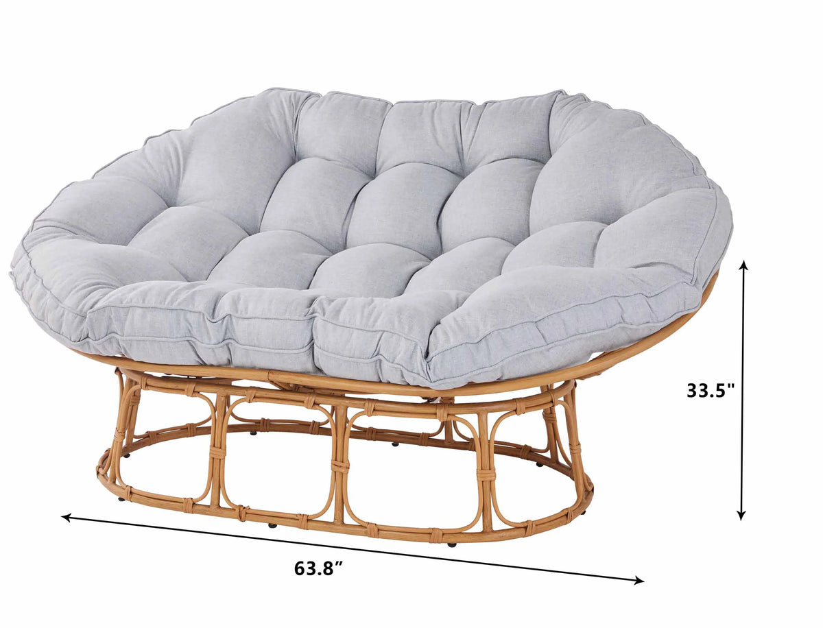 2026 NewBetter Homes & Gardens Double Papasan Accent Chair, Cream Boucle