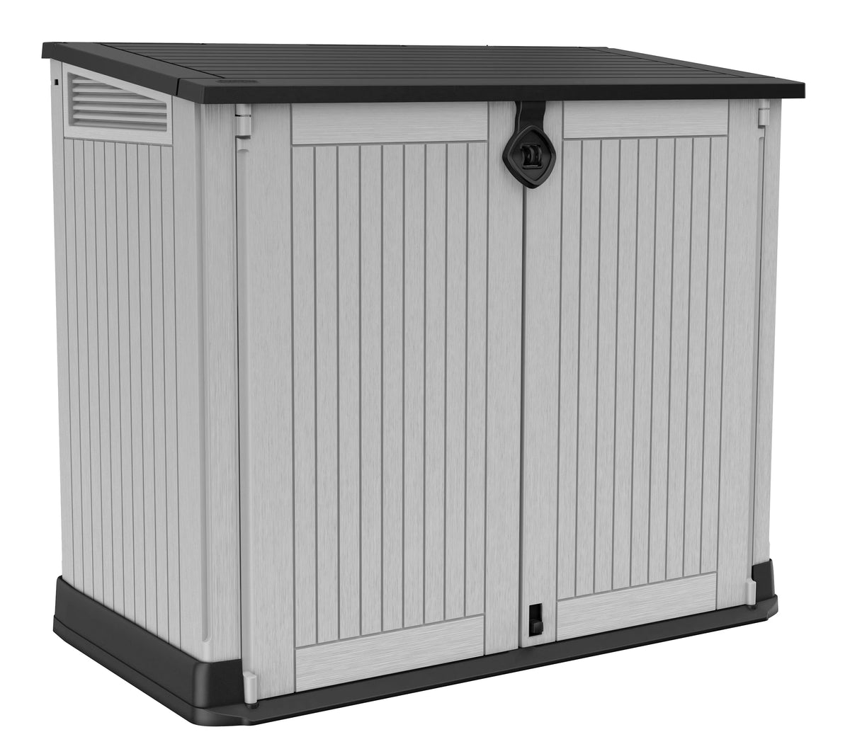 2026 NewKeter S.I.O Midi 4.3' x 2.3' x 3.7' Horizontal Resin Outdoor Storage Shed with Durable Floor, Grey