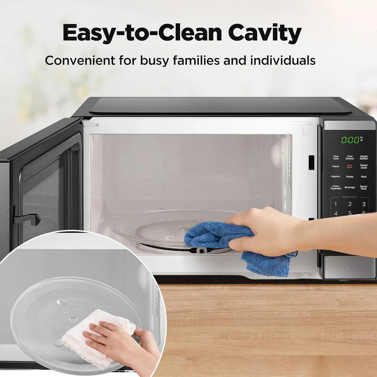 2026 NewBLACK+DECKER 0.9 Cu Ft Microwave Oven Countertop, 6 Auto Menus, 10 Power Levels, Digital Panel, 900W
