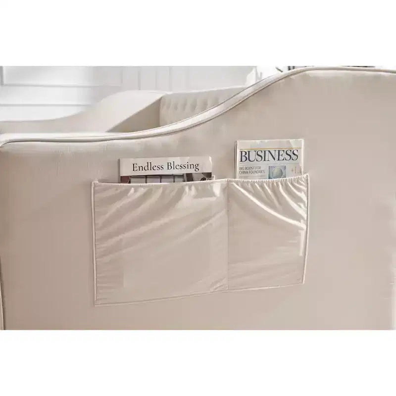 2026 Cama sofá Twin con cama nido, tapizada en terciopelo, puerto USB y bolsillos laterales - ModernLuxe