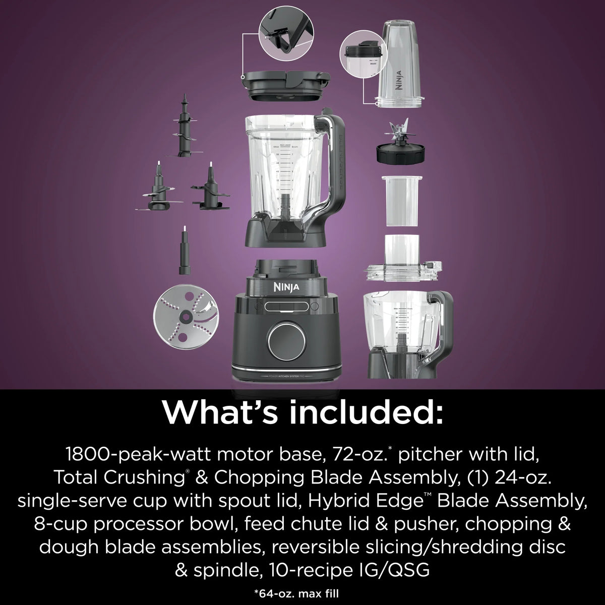 2026 NewNinja Detect Kitchen System Power Blender + Processor with Blend Sense Technology, Silver, TB400
