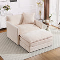 2026 NewMuumblus Oversized Lounge Chair with Ottoman, Cloud Accent Armchair for Living Room, Beige Chenille
