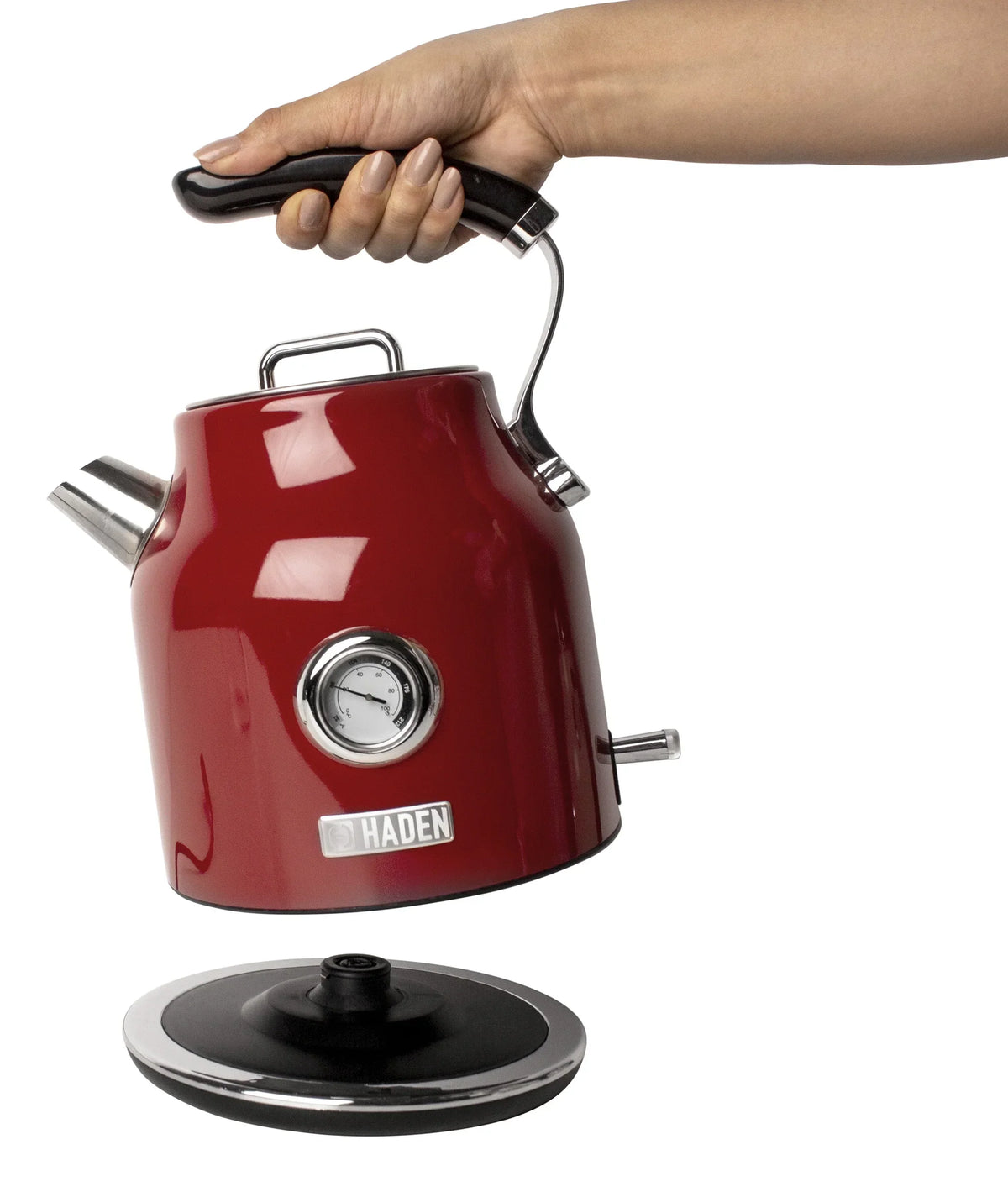 2026 NewHaden Dorset 1.7 Liter Electric Water Kettle with Base, Putty & Chrome