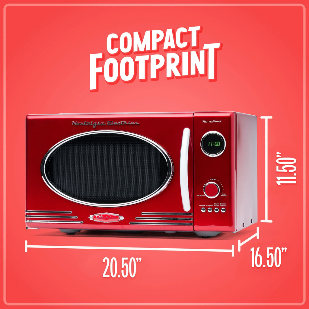 2026 NewNostalgia Retro Microwave for Countertop 0.9 cu ft Vintage Microwave, Ivory