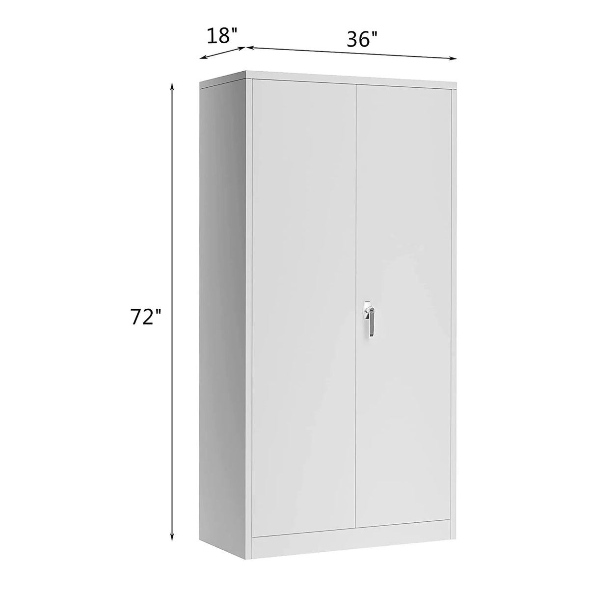2026 NewAobabo 72 Inch Locking Storage Cabinet w/ Adjustable Shelves, Gray