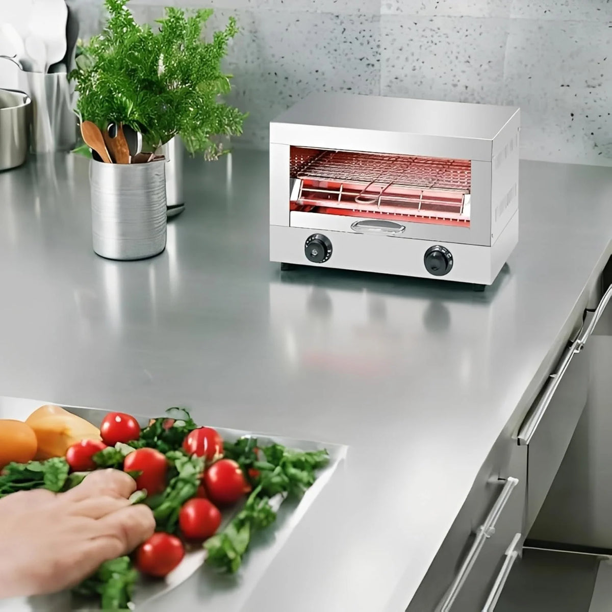2026 MBH - Tostadora industrial eléctrica 1 piso INOX para HOSTELERÍA. Horno tostador de pan profesional para bar y restaurante.