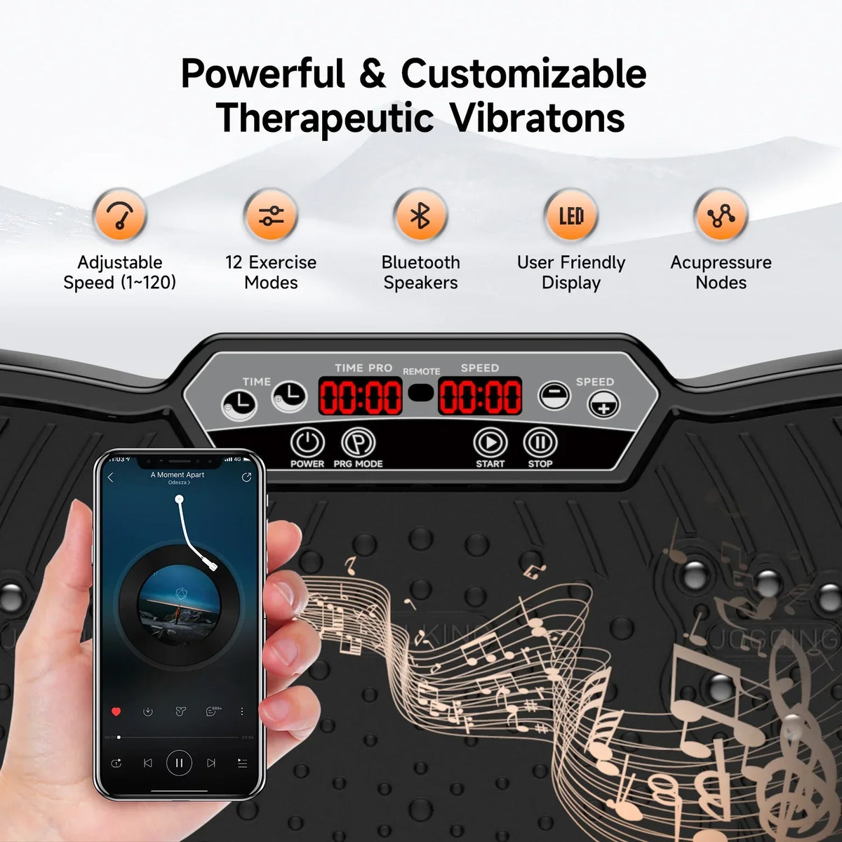 2026 NewLNOW Full Body Vibration Plate Exercise Machine for Lymphatic Drainage, Muscle Toner with Bluetooth & Massage Pedals, Workout Vibration Platform for Home Fitness 400lbs