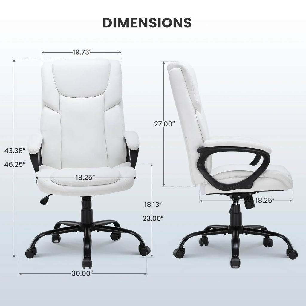 2026 NewMainstays Executive Ergonomic High Back Leather Home Office Desk Chair, Black