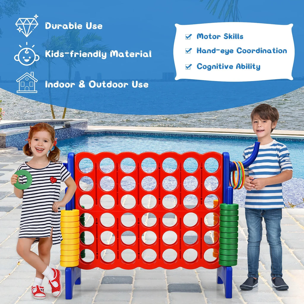 2026 NewCostway Giant 4 in A Row Jumbo 4-to-Score Game Set W/Storage Carrying Bag for Kids Adult
