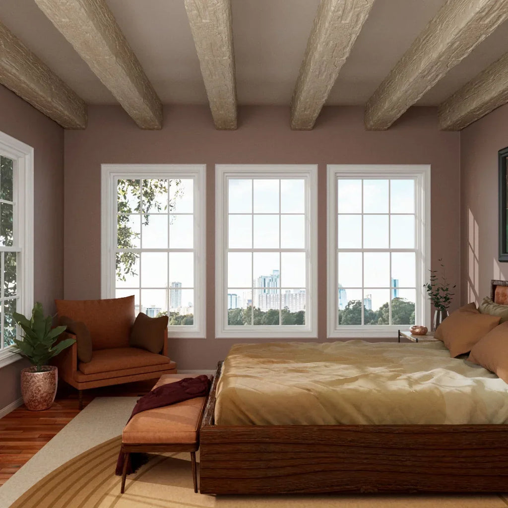 2026 NewEkena Millwork 3 1/2"W x 3 1/2"H x 120"L 3-Sided (U-Beam) Salvaged Timber HeritageTimber Faux Wood Ceiling Beam, Kona Brown
