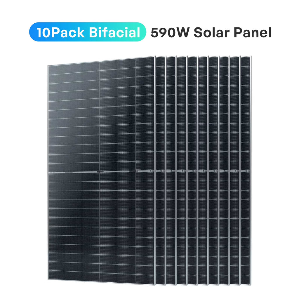 2026 NewRenogy 4pcs 590 Watt Solar Panel, 12V/24V Bifacial N-Type Monocrystalline Solar Panel for Homes Roof RV Boat Camping