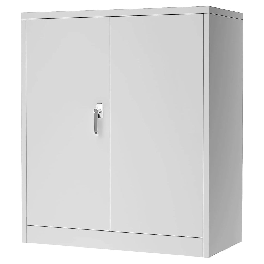 2026 NewAobabo 72 Inch Locking Storage Cabinet w/ Adjustable Shelves, Gray