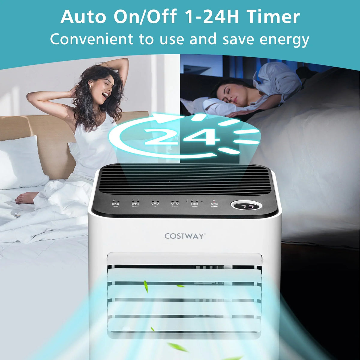 2026 NewCostway 10000 BTU Portable Air Conditioner 3-in-1 Air Cooler with Fan Dehum Sleep Mode