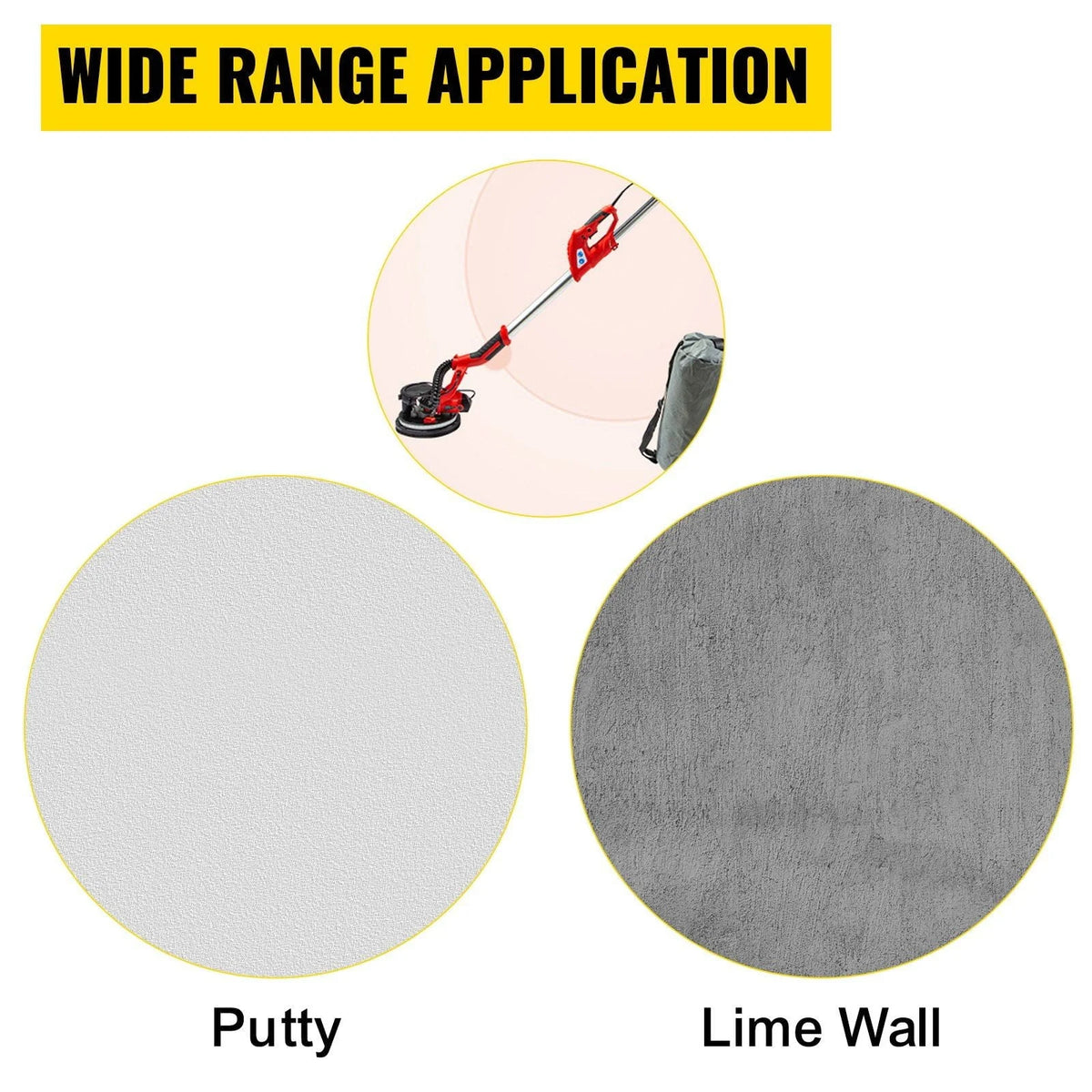 2026 NewDrywall Sander 850W, Electric Drywall Sander, Electric Sander, with LED Strip Light and Vacuum Bag, Variable Speed 800-1750 RPM, Foldable Sheetrock Sander, with Telescope Handle, Wall Sander