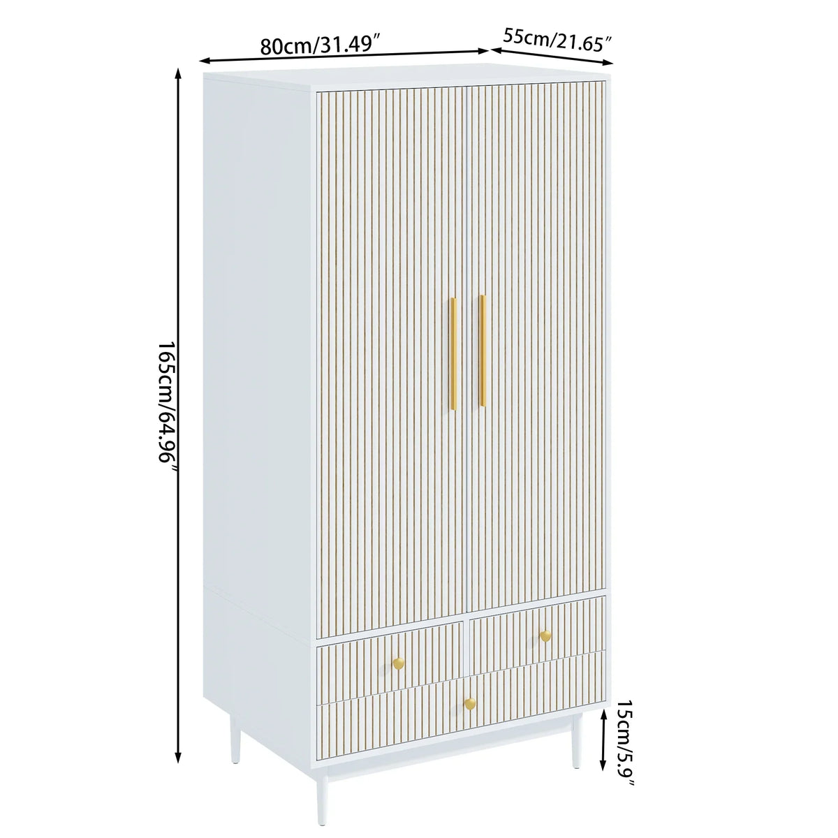 2026 NewArmoire Wardrobe Closet, Closet Wardrobe Cabinet with Drawers and Hanging Rail for Bedroom, White