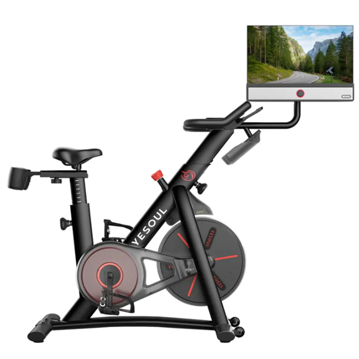 2026 NewYESOUL G1 Plus Magnetic Exercise Bike with 21.5" Rotating HD Screen, 100 Resistance Levels, Silent Drive, Vented Seat, Home Indoor Cycling