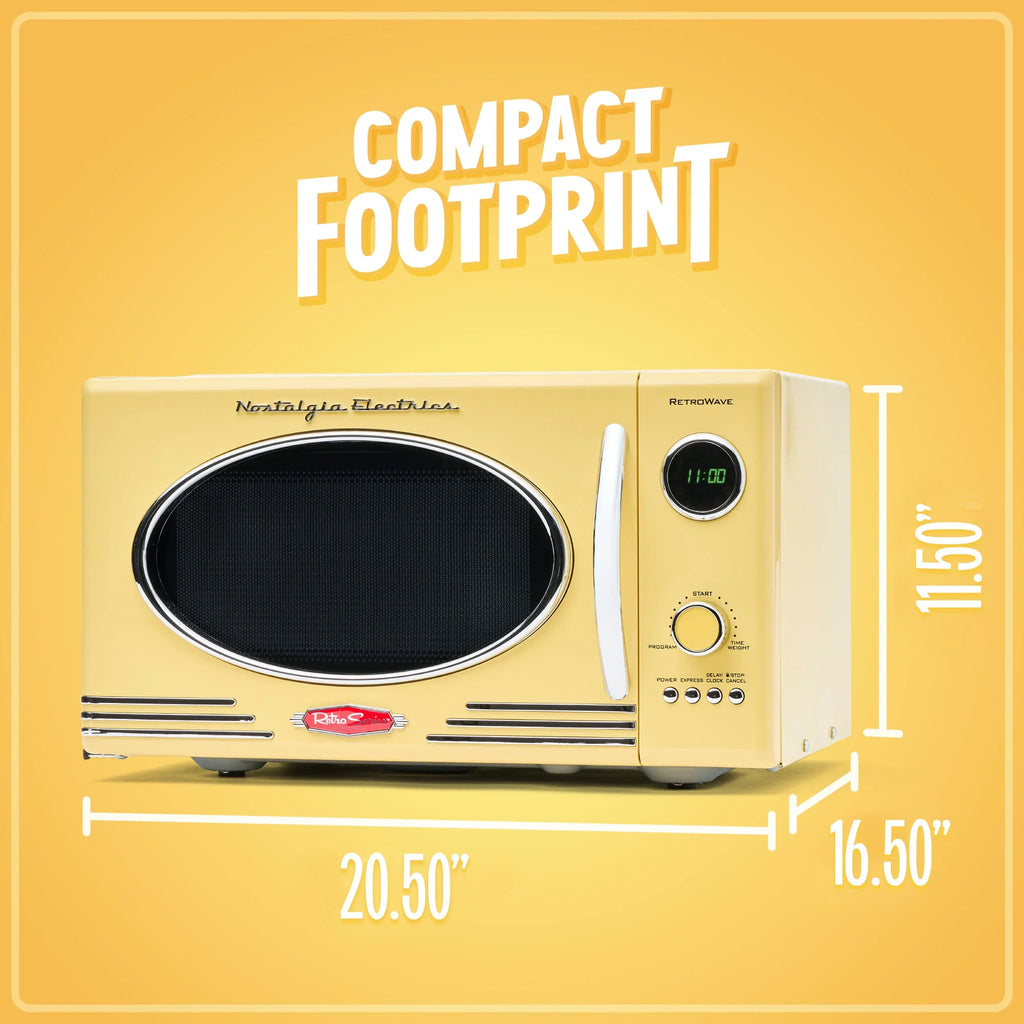 2026 NewNostalgia Retro Microwave for Countertop 0.9 cu ft Vintage Microwave, Ivory