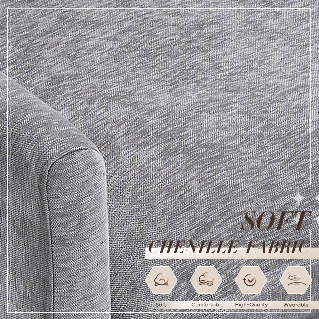 2026 NewMuumblus Oversized Lounge Chair with Ottoman, Cloud Accent Armchair for Living Room, Beige Chenille