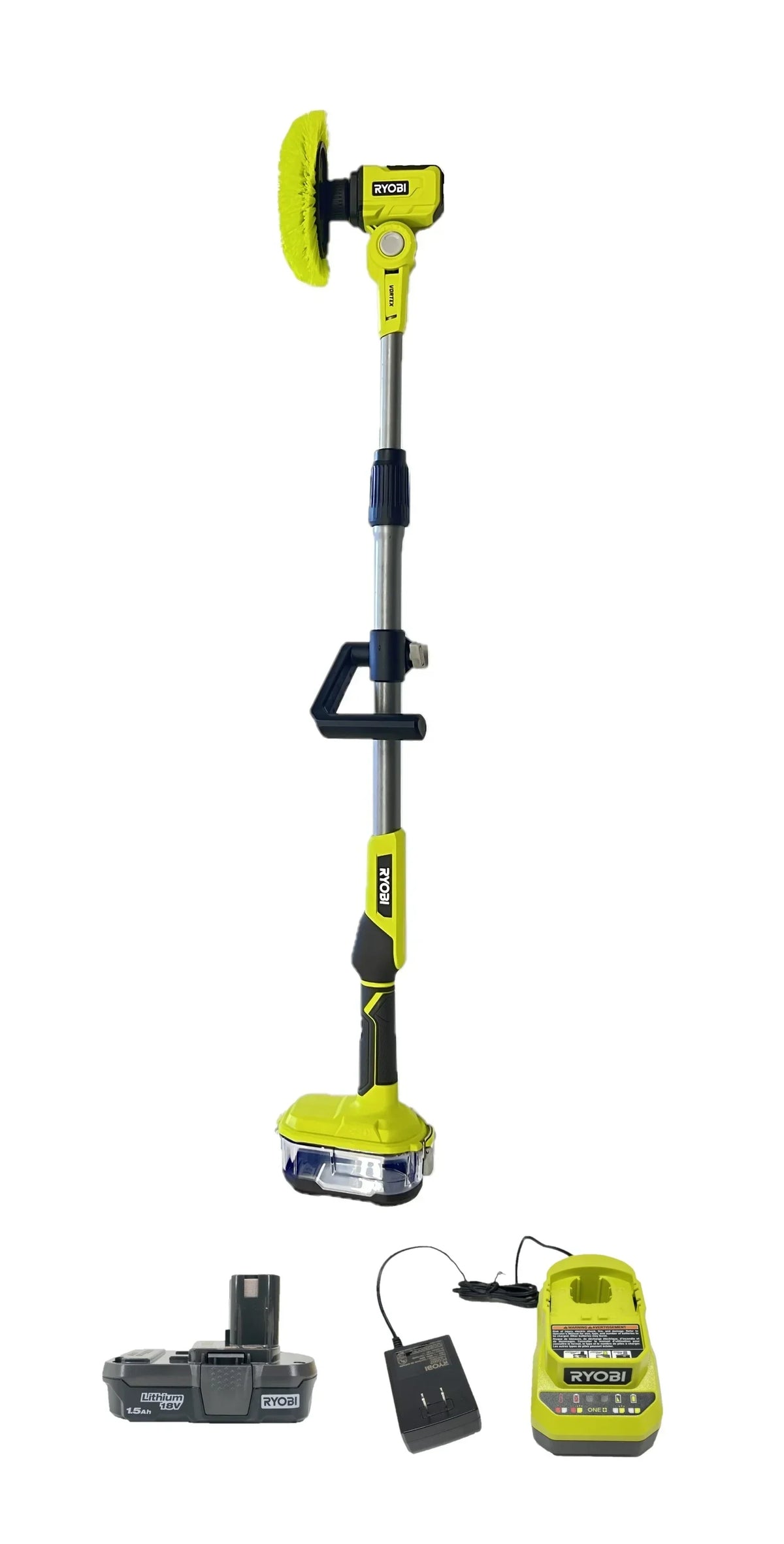 2026 NewRYOBI ONE+ 18V P4500 Cordless Telescoping Power Scrubber Kit with Battery and Charger