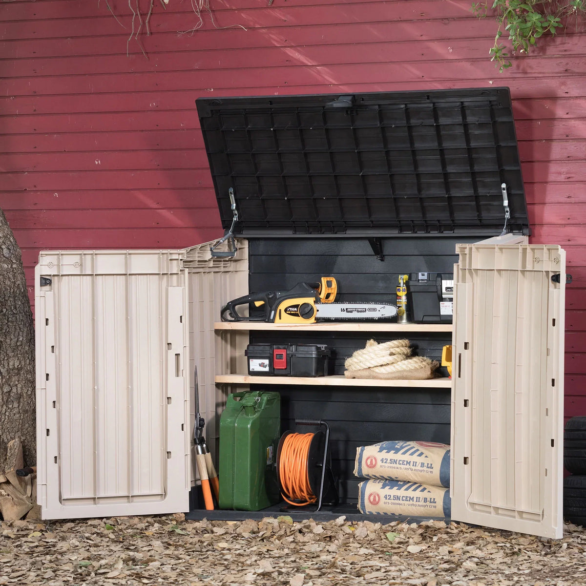 2026 NewKeter S.I.O Midi 4.3' x 2.3' x 3.7' Horizontal Resin Outdoor Storage Shed with Durable Floor, Grey