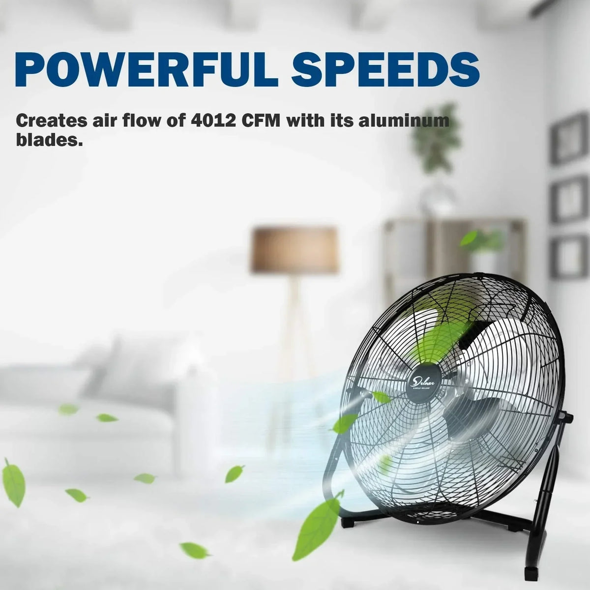 2026 NewSimple Deluxe 18 inch 3-Speed High Velocity Heavy Duty Metal Industrial Floor Fans Quiet for Home Commercial, Black, 2 Pack