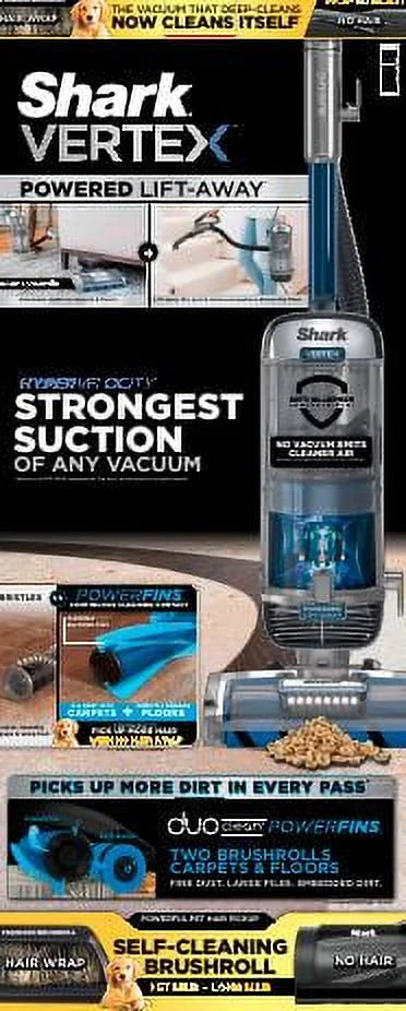 2026 NewShark Vertex DuoClean PowerFin Upright Vacuum Powered Lift-Away?, Self-Cleaning Brushroll, AZ2000