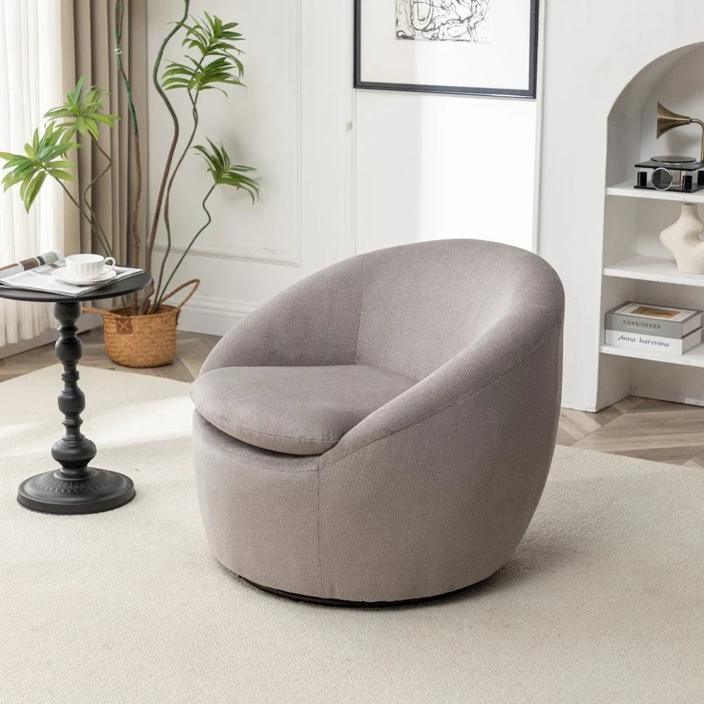 2026 NewRoundhill Furniture Winnie Modern Barrel Chair, 360" Swivel
