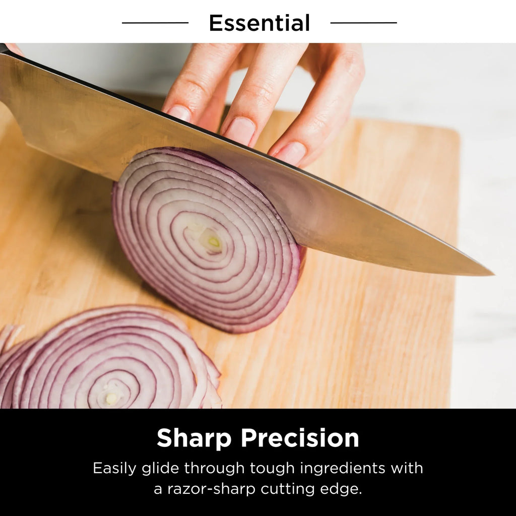 2026 NewNinja NeverDull 14-Piece Stainless Steel Essential Knife System with Built-in Sharpener, K12014 Black/Gray
