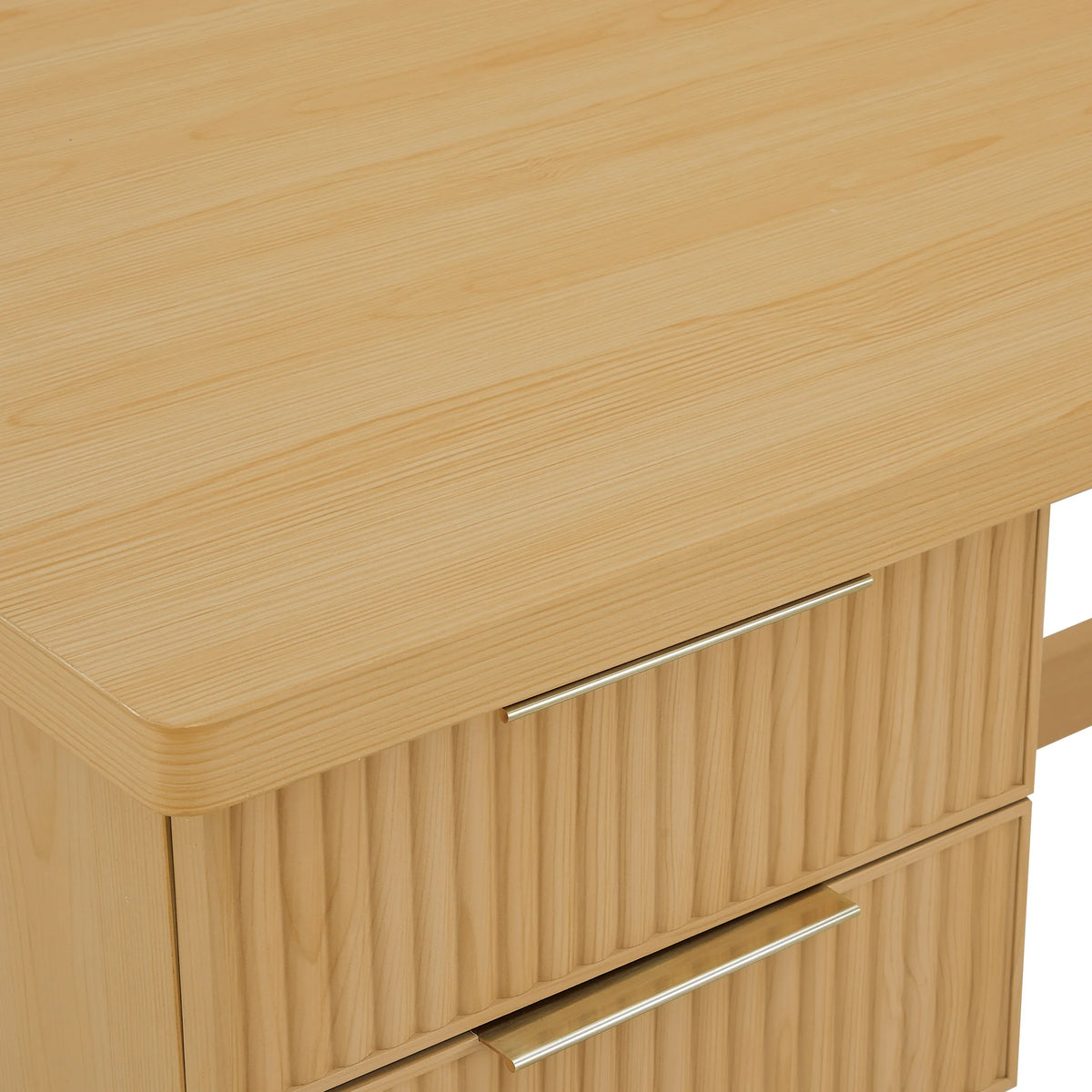 2026 NewBetter Homes & Gardens Lillian Fluted L-Shape Desk, Natural Pine Finish