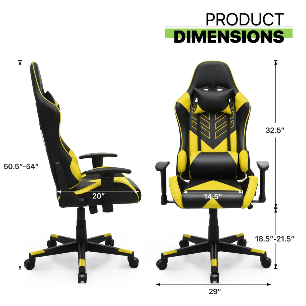 2026 NewMagshion Ergonomic Gaming Chair, Comfortable Gaming Chair, Computer Chair Leather Desk Chair Adjustable Swivel Gaming Office Chair, Blue