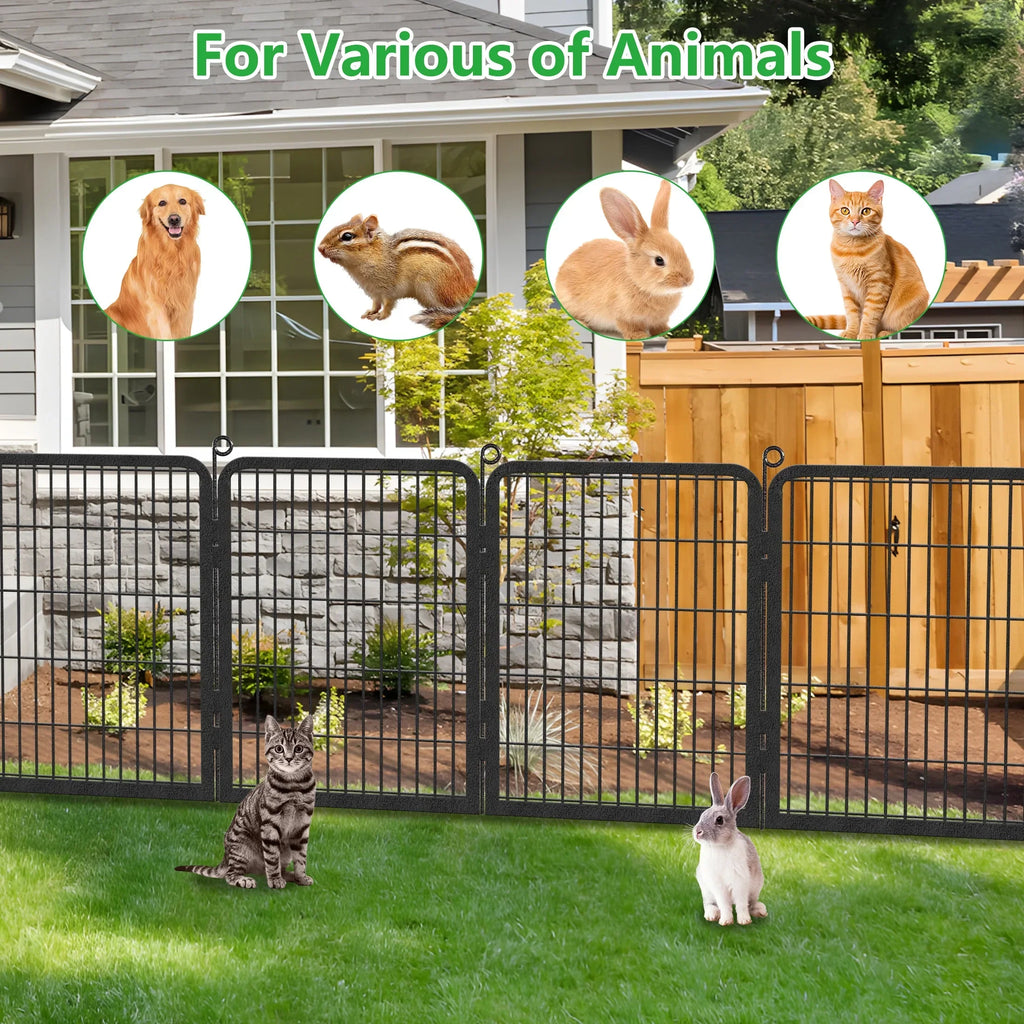 2026 NewGarden Fence with Gate Fencing No Dig Fence Panels 30ft(L)"32in(H) for Yard Animal Barrier Decorative Garden Fencing for Backyard Patio Garden Fences and Borders for Dogs